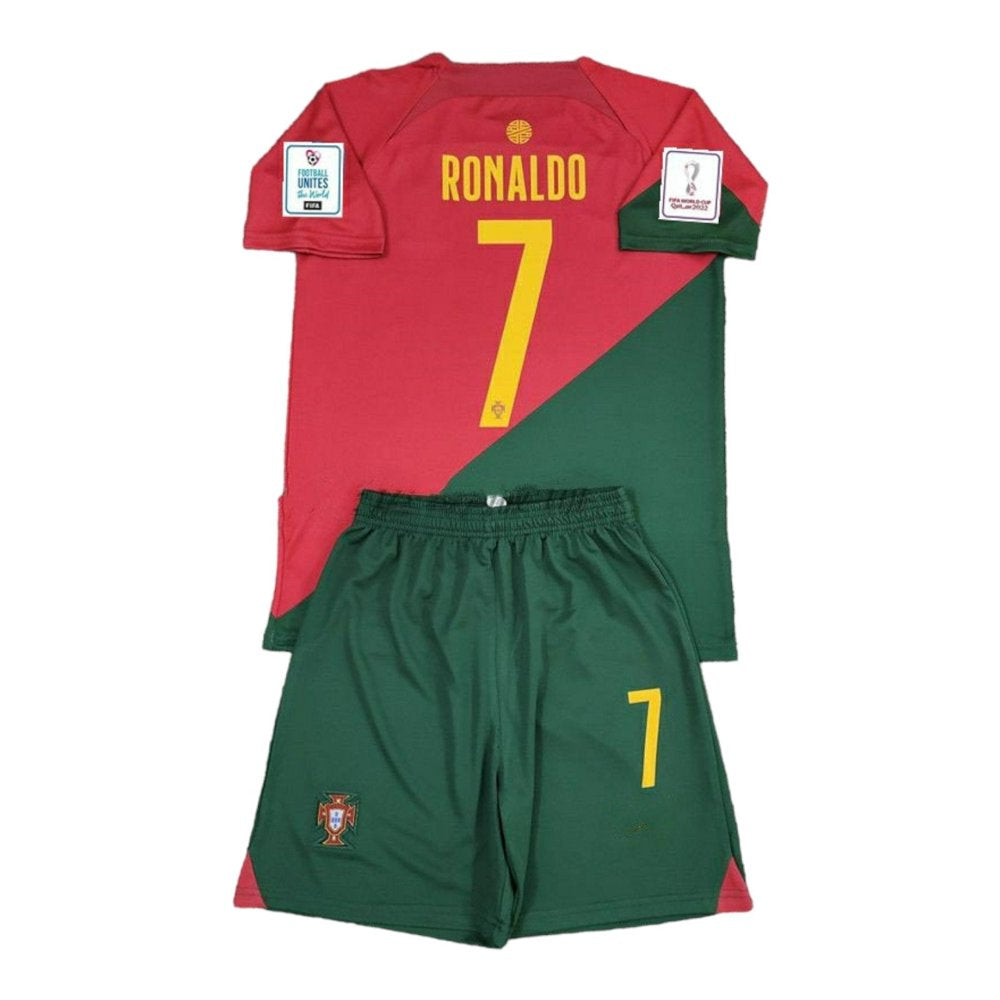 Kids | RONALDO #7 PORTUGAL  Futbol Sports Soccer Jersey T-Shirts & Shorts 00133