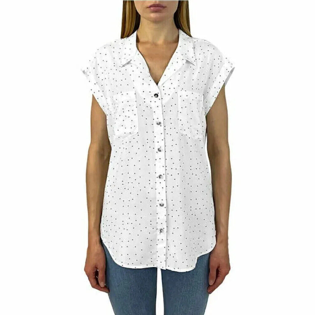 Jachs NY Girlfriend Women’S Printed Short Sleeve Blouse - Colors Sizes - 1577525