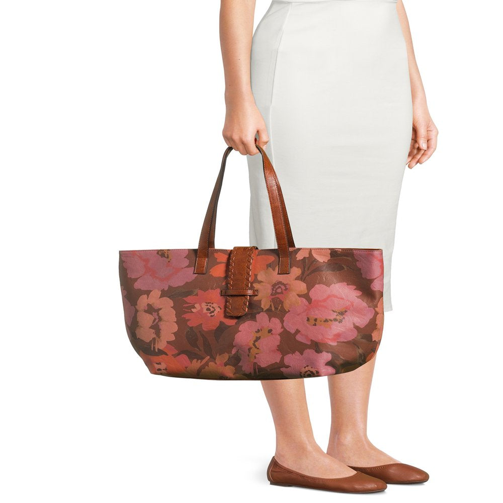 Floral Printed Tab Tote Bag, Women'S