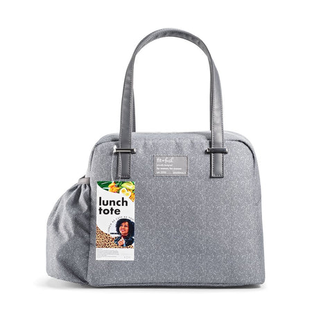 Fit + Fresh Laketown Lunch Bag, Large Lunch Tote, Reusable Insulated Lunch Bag for Work, Gray