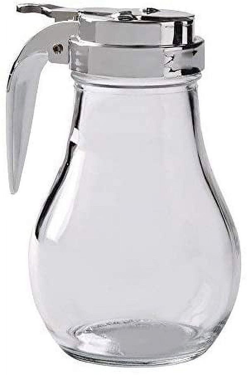 Glass Syrup Dispenser with Cast Zinc Top, 6-Ounce