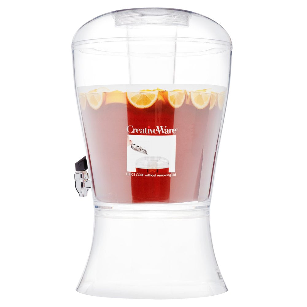 3 Gallon Clear Acrylic Beverage Dispenser with Ice Core