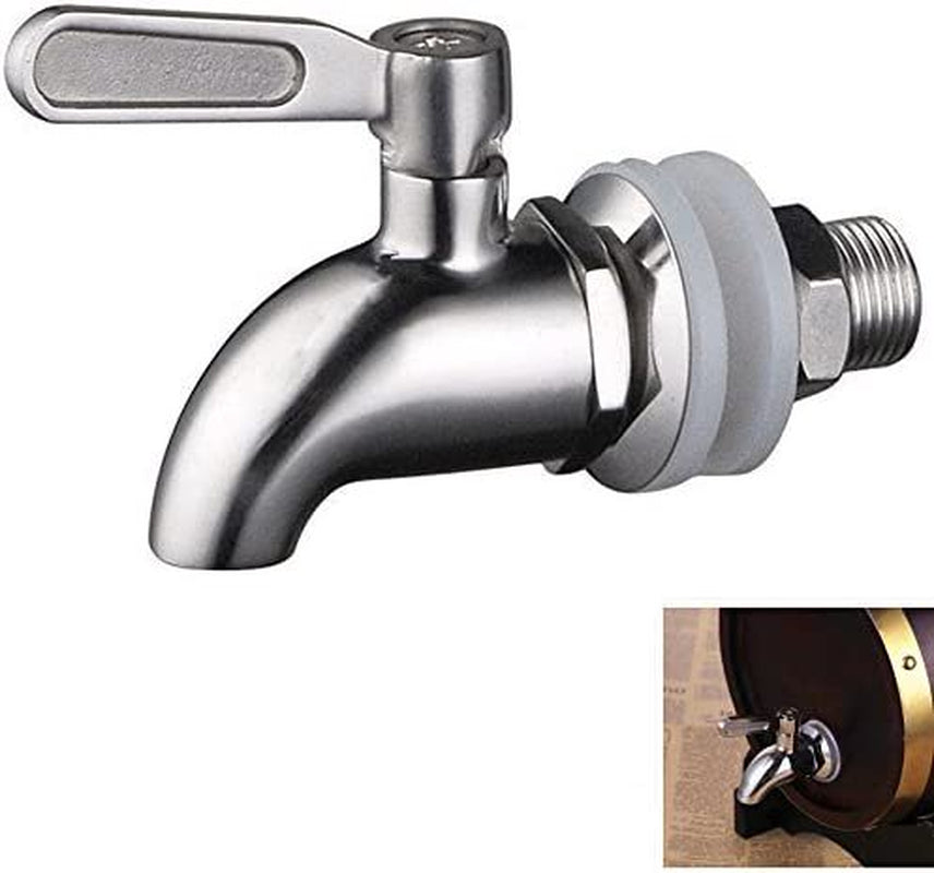 Stainless Steel Beverage Dispenser Replacement Faucet Tap Spigot Fits 5/8 Inch Opening for Home Brew Barrel Fermenter Wine Beer Beverage Juice Dispenser