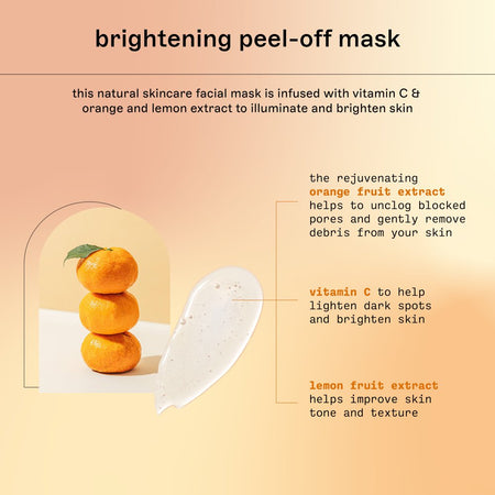 Natural Brightening Vitamin C & Orange Extract Peel-Off Facial Mask, for Normal Skin