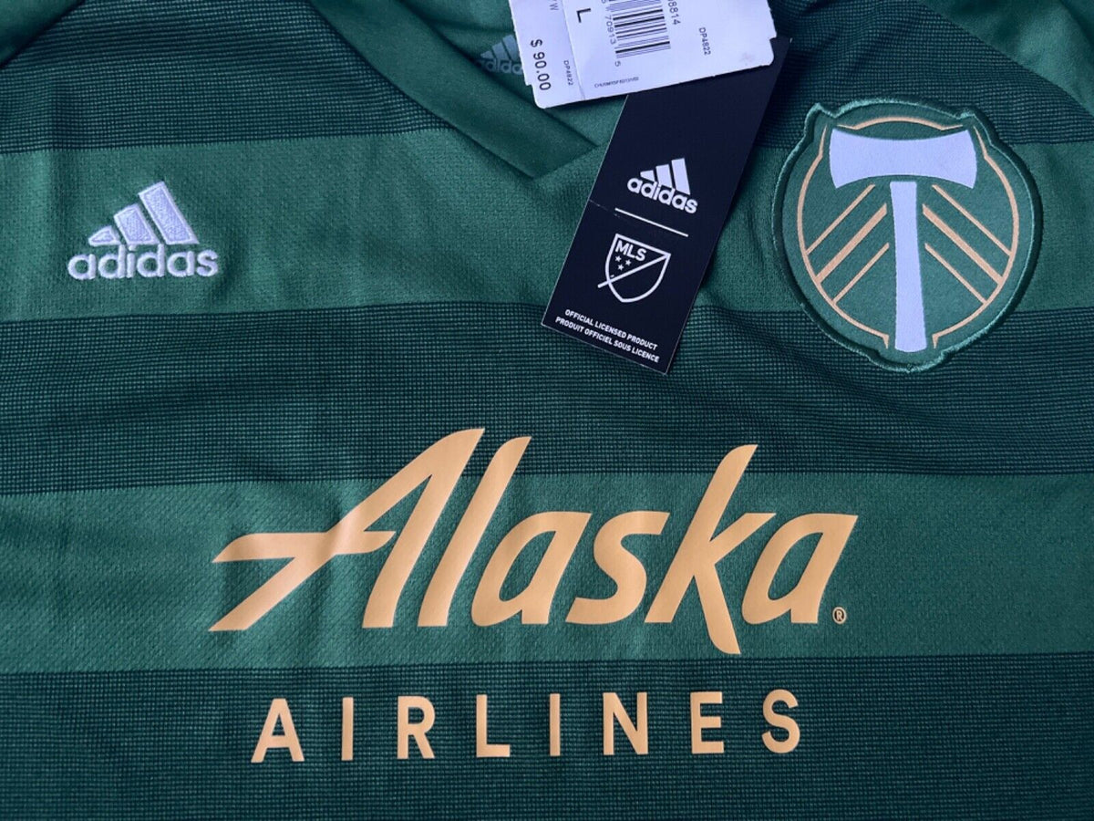 ADIDAS MLS PORTLAND TIMBERS WOMEN'S SOCCER JERSEY DP4822 SIZE LARGE NWT $90