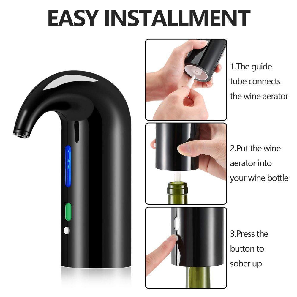 Wine Aerator from  Electric Wine Decanter and Dispenser One Touch Red -White Wine Accessories Aeration Work with Wine Opener for Beginner Enthusiast