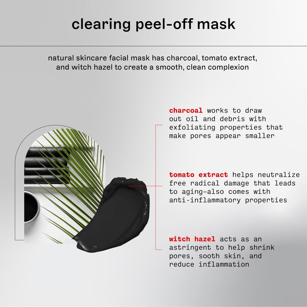 (4 Pack)  Natural Skincare Clearing Charcoal & Tomato Peel-Off Facial Mask