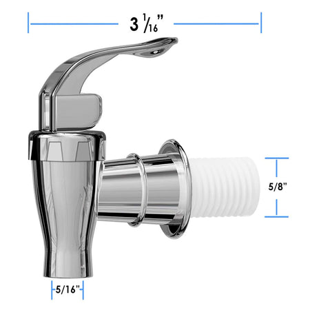 1 Pack Silver Beverage Dispenser Replacement Spigot, Push Style Spigot for Beverage