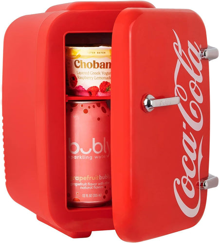 Retro Coca-Cola Mini Fridge for Bedroom - 4L/6 Can 12V Portable Cooler & Warmer