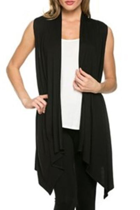 Women Sleeveless Irregular Loose Casual Cardigan Coats Knitting Long Top Vest US