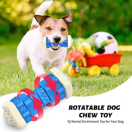 Interactive Dog Chew Toy–Brightly Colored Dog Enrichment Toy for Aggressive Chewers-Blue