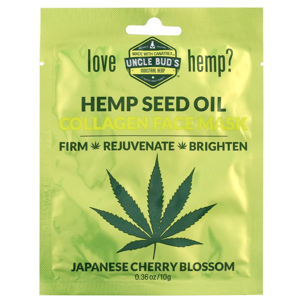 (4 Pack)  Hemp Oil Collagen Face Mask, 0.36 Oz