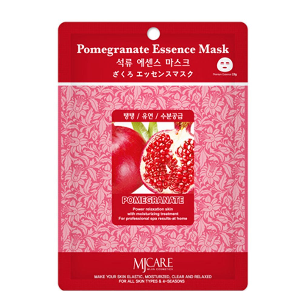 The Elixir Beauty Collagen Facial Mask Sheet Pack - Essence Face Mask with 35 Sheets - Pomegranate - Made in Korea