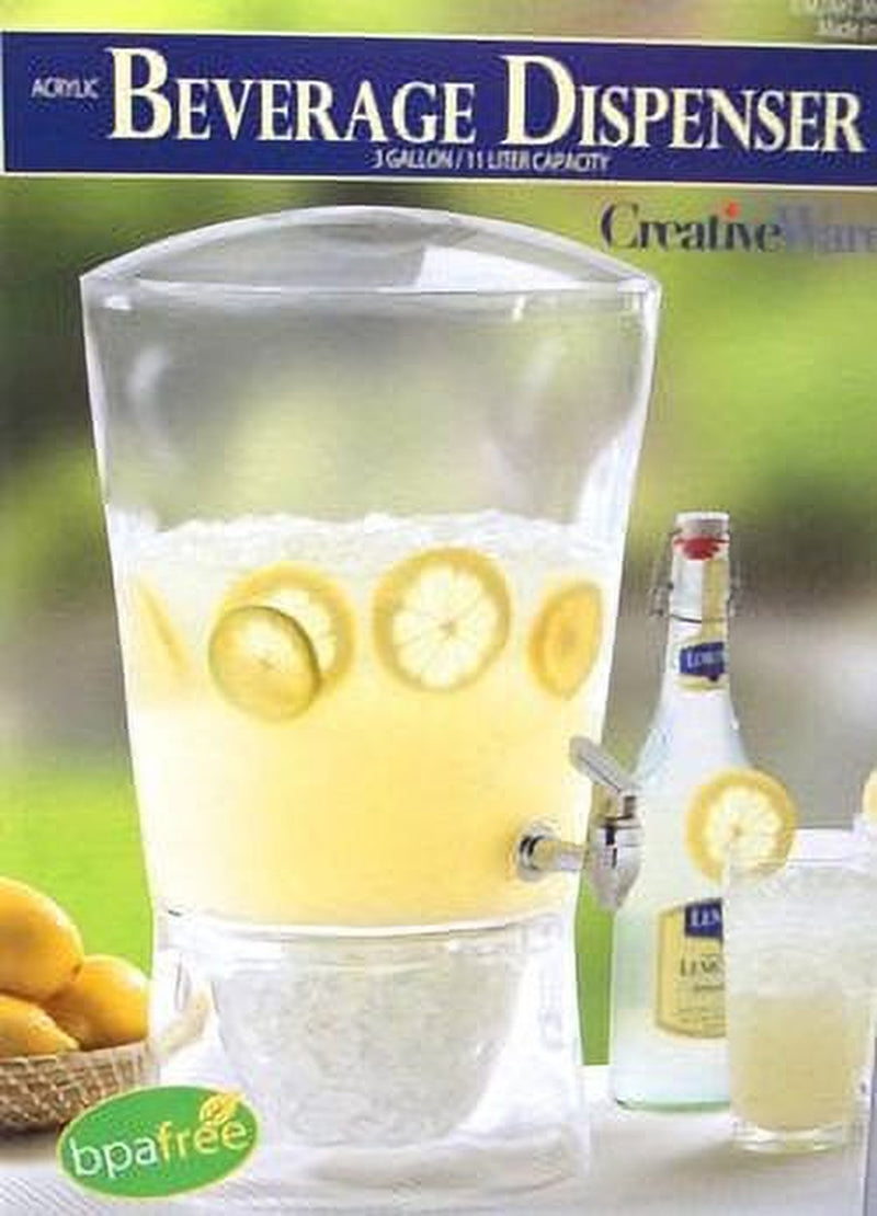 3 Gallon Clear Sculptured Beverage Dispenser