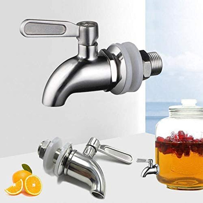 Stainless Steel Beverage Dispenser Replacement Faucet Tap Spigot Fits 5/8 Inch Opening for Home Brew Barrel Fermenter Wine Beer Beverage Juice Dispenser