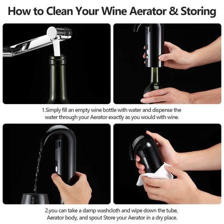 Wine Aerator from  Electric Wine Decanter and Dispenser One Touch Red -White Wine Accessories Aeration Work with Wine Opener for Beginner Enthusiast