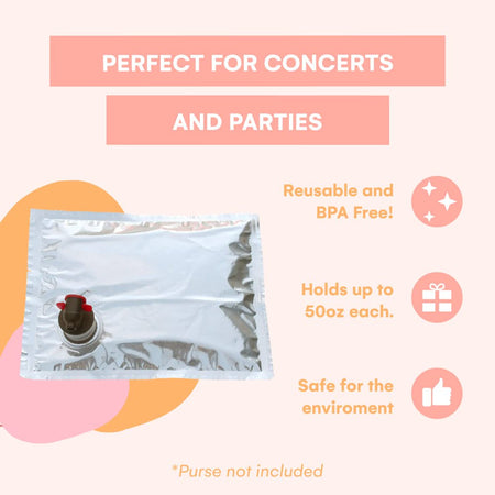 - 3 Pieces 1.5 L Wine Dispensing Purse Refill Bladders