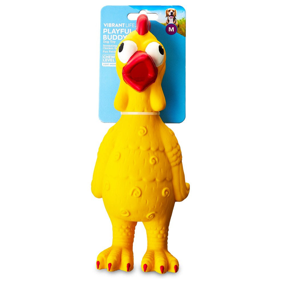 Playful Buddy Yellow Chicken Dog Toy, Chew Level 2