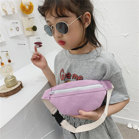 Children'S Mini Waist Bag Canvas Kids Fanny Pack Boys Girls Phone Wallet Chest Bags Baby Belt Bag Waist Packs