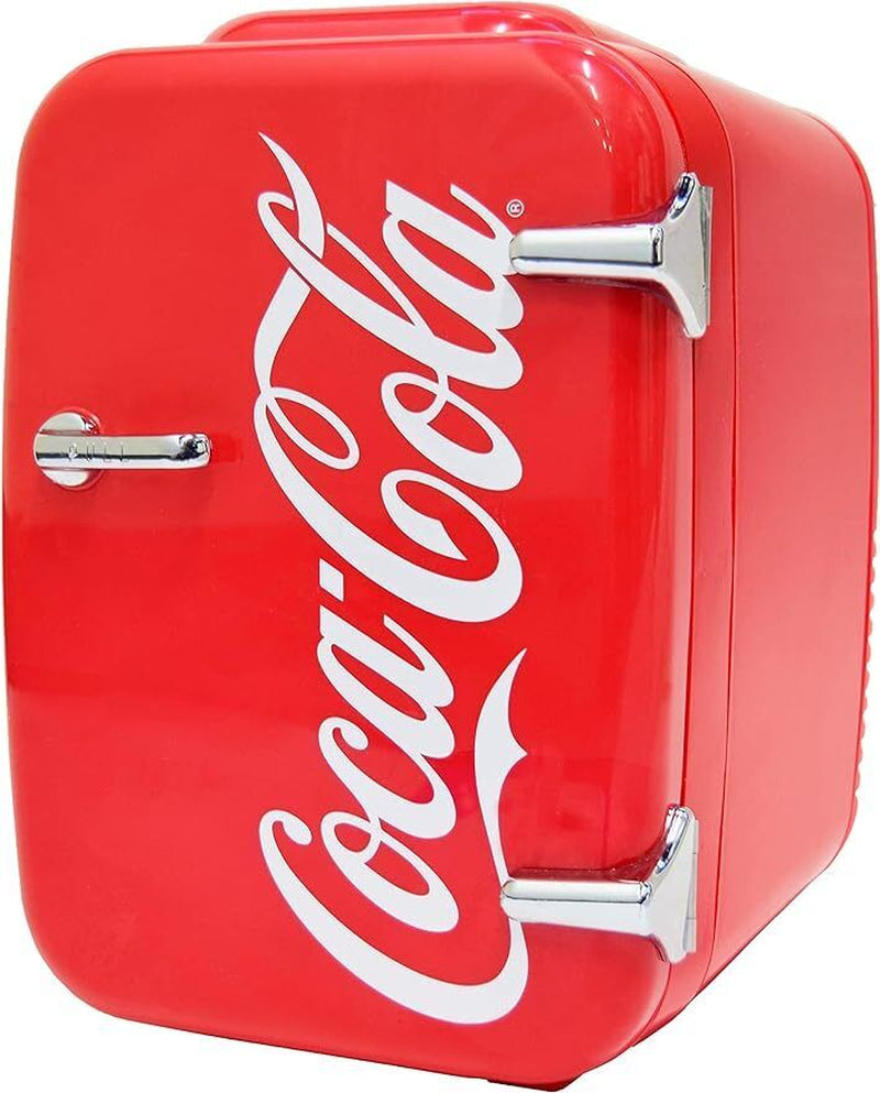 Retro Coca-Cola Mini Fridge for Bedroom - 4L/6 Can 12V Portable Cooler & Warmer