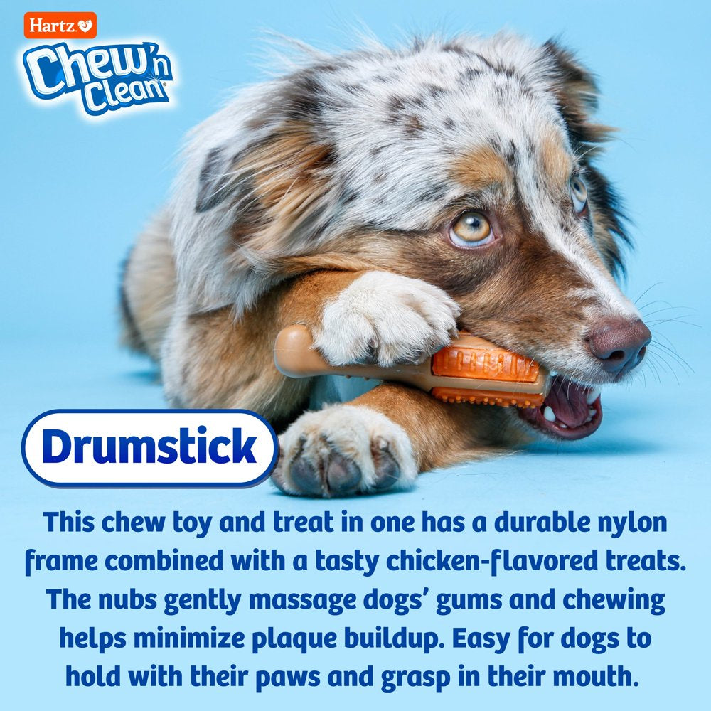 Chew ‘N Clean Drumstick Dog Chew Toy and Treat in One, Chicken Flavored Dog Toy for Moderate Chewers, Extra Small