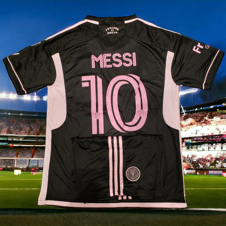 Men'S | Messi #10 Inter Miami FC 23/24 Home Futbol Sports Soccer Jersey & Short |BLACK-00145|