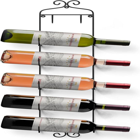 Wall Mount Wine Rack, Holds 6 Bottles