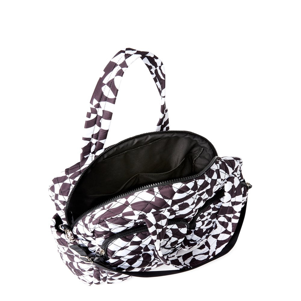 Women'S Double Pocket Weekender Black White Kaleidoscopic