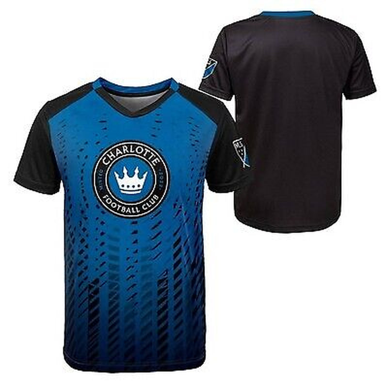 MLS Charlotte FC Boys' Sublimated Poly Soccer Jersey - L