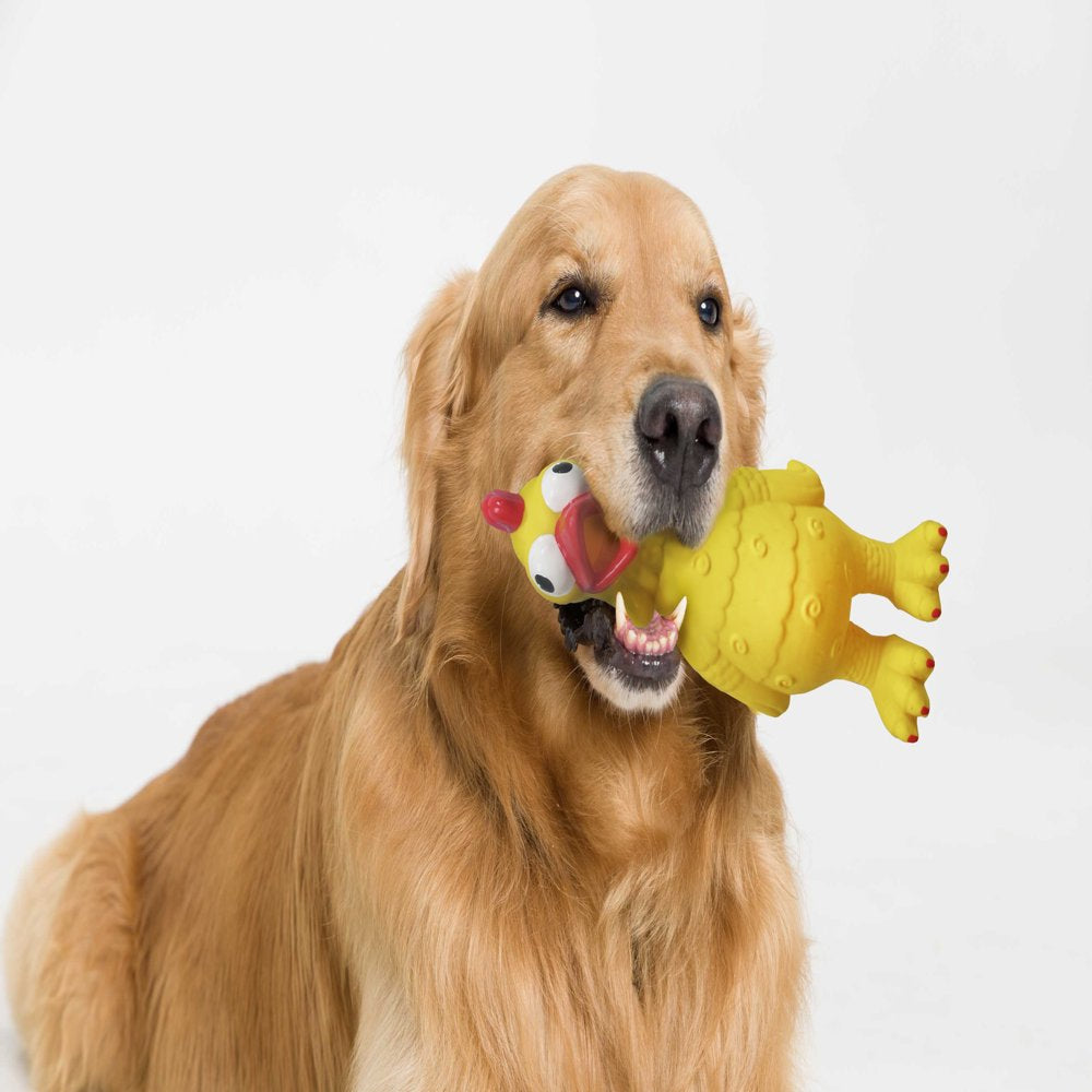 Playful Buddy Yellow Chicken Dog Toy, Chew Level 2