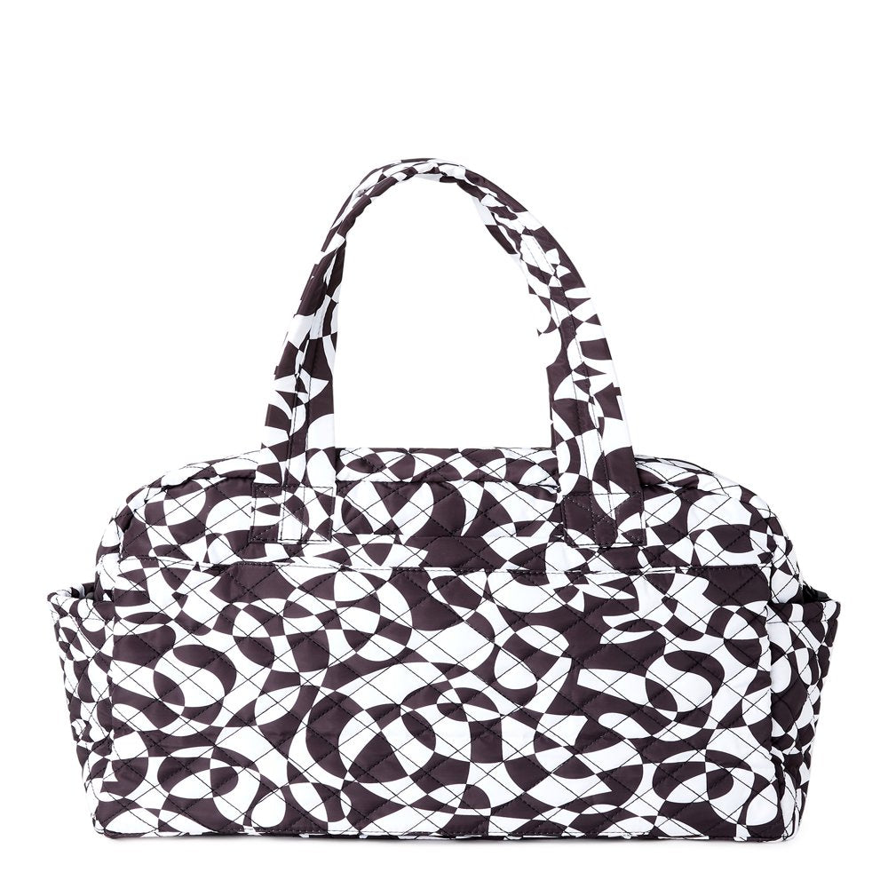 Women'S Double Pocket Weekender Black White Kaleidoscopic