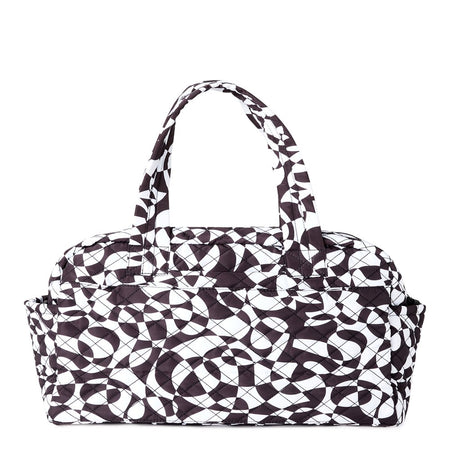 Women'S Double Pocket Weekender Black White Kaleidoscopic