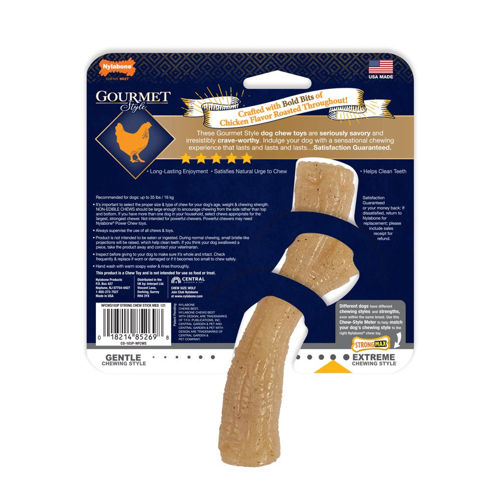 Gourmet Style Dog Chew Toy Stick, Chicken, Medium (Up to 35 Lbs.)