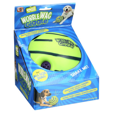 Wobble Wag Giggle Ball Dog Toy, Tear-Resistant, Green