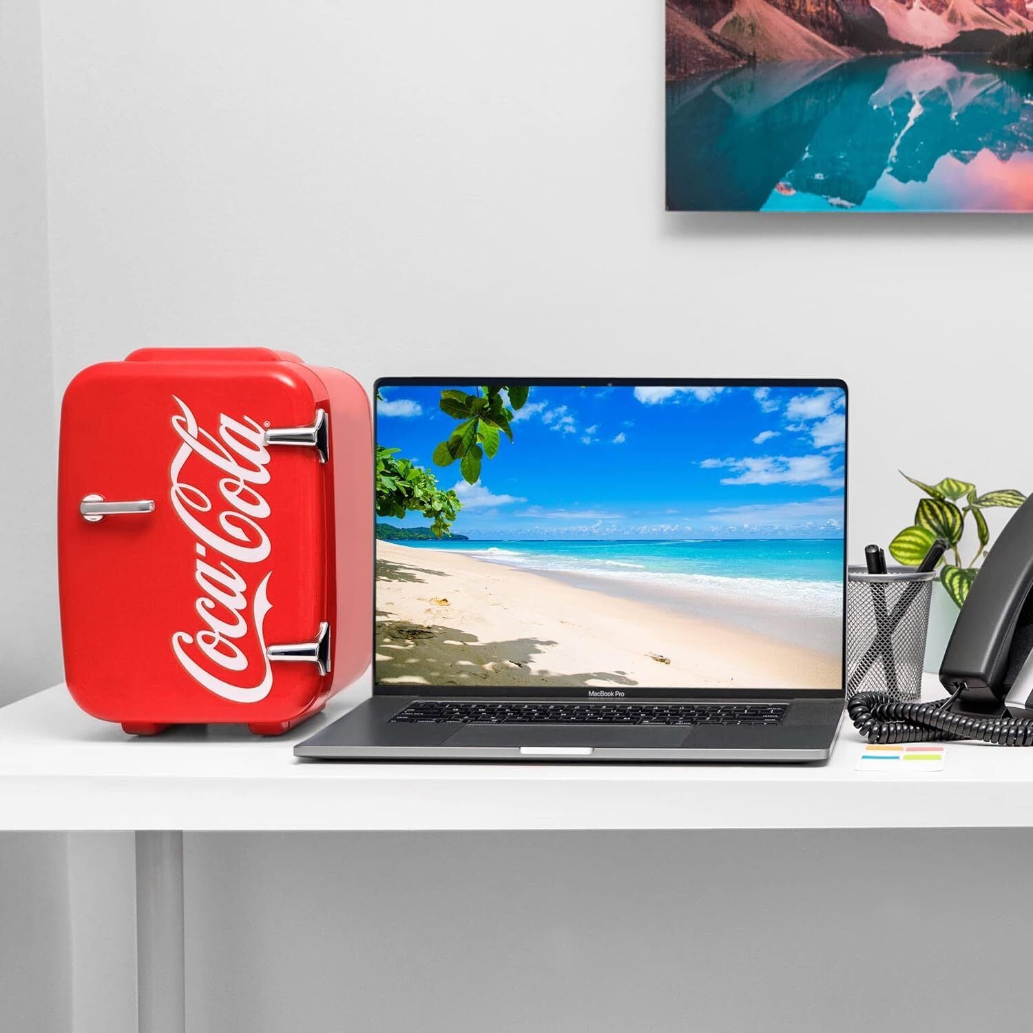 Retro Coca-Cola Mini Fridge for Bedroom - 4L/6 Can 12V Portable Cooler & Warmer
