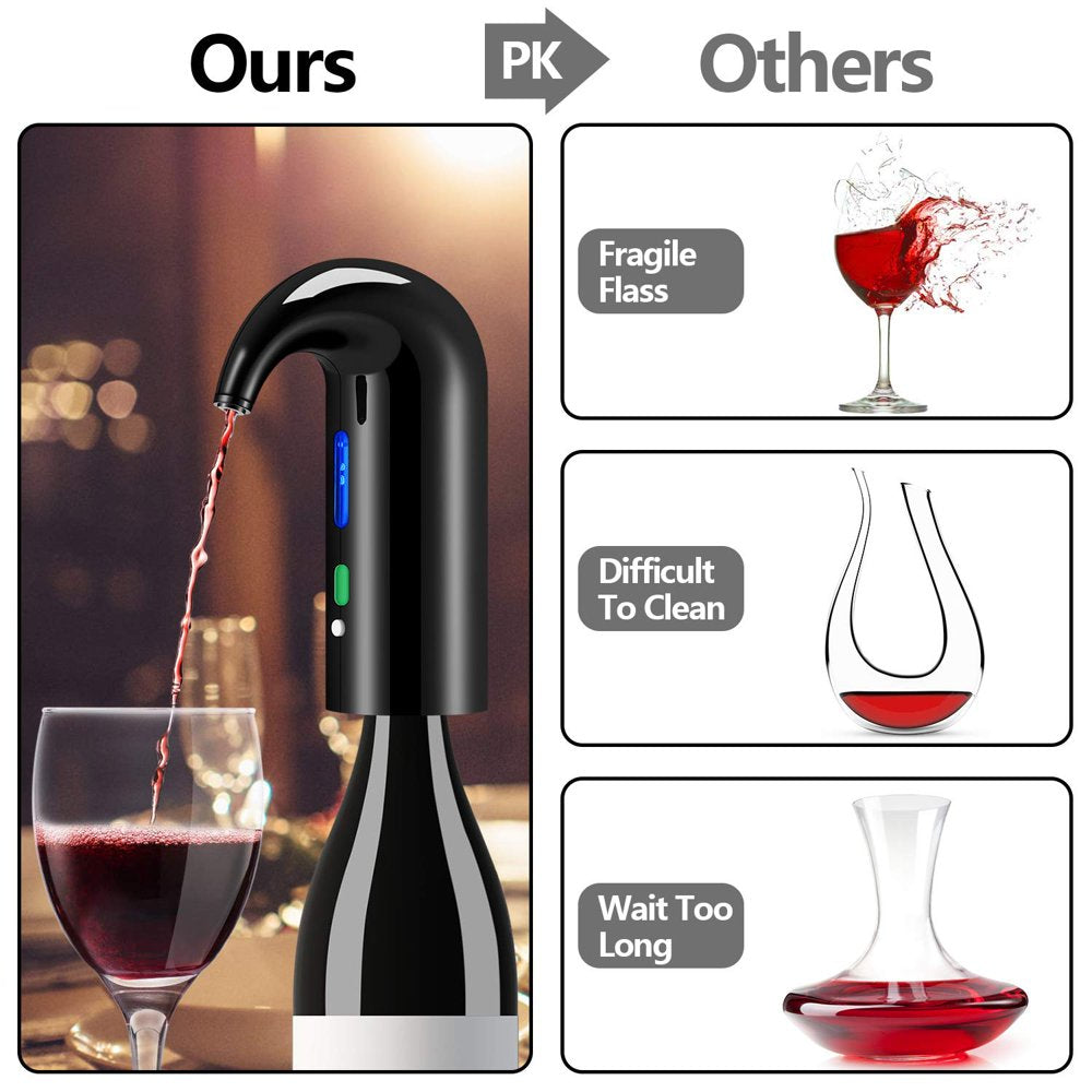 Wine Aerator from  Electric Wine Decanter and Dispenser One Touch Red -White Wine Accessories Aeration Work with Wine Opener for Beginner Enthusiast