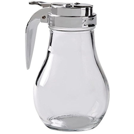 Glass Syrup Dispenser with Cast Zinc Top, 14-Ounce (1, 14 Oz)