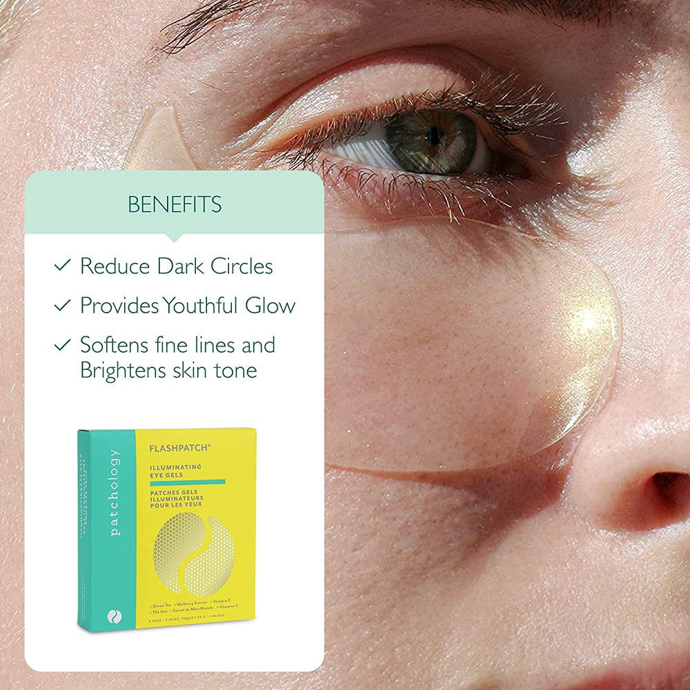 Flash Patch Illuminating under Eye Sheet Mask for Dark Circles with Vitamin C, 5Ct