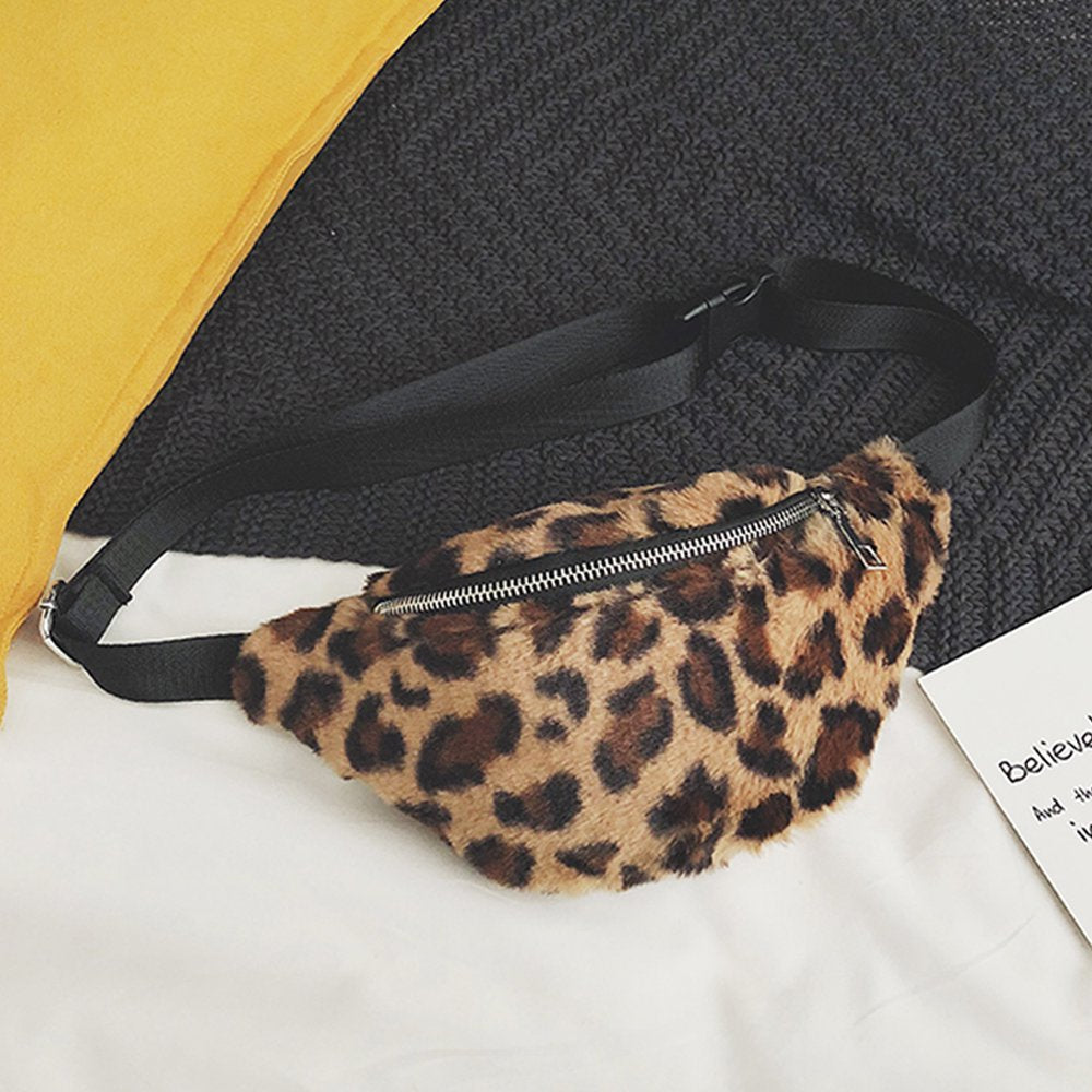 Waist Bag Fanny Pack Packs Small Leopard Travel Belt Crossbody Stash Winter Autumn Fall