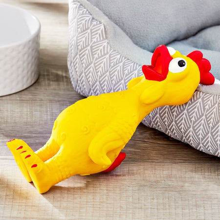 Playful Buddy Yellow Chicken Dog Toy, Chew Level 2