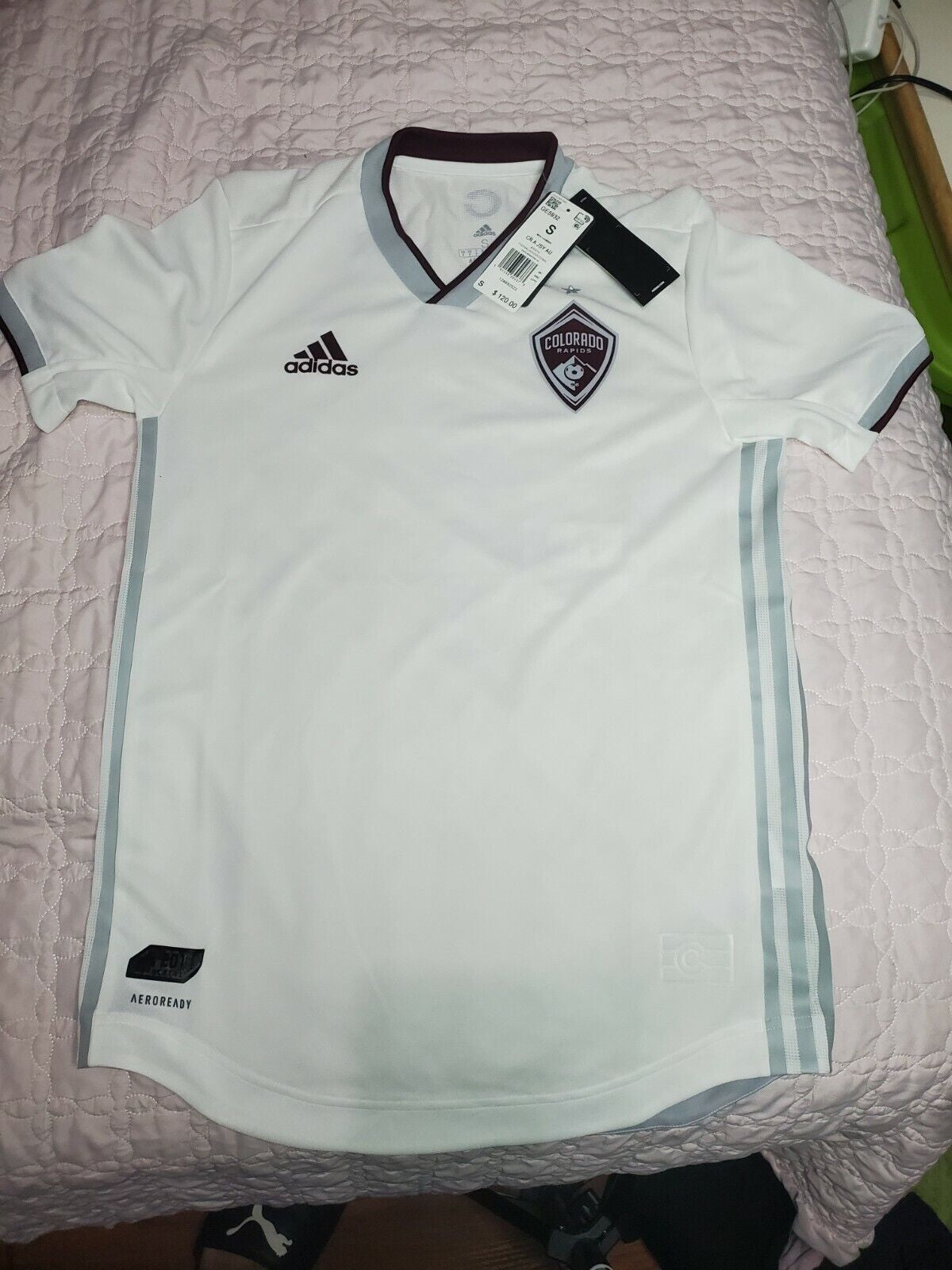 Adidas MLS Authentic Colorado Rapids Jersey Men'S Size S GE5932 White 2019 NWT