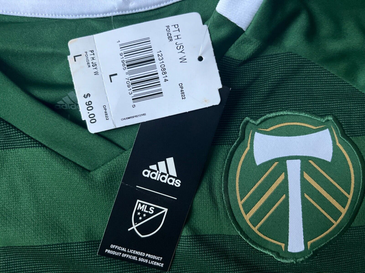 ADIDAS MLS PORTLAND TIMBERS WOMEN'S SOCCER JERSEY DP4822 SIZE LARGE NWT $90