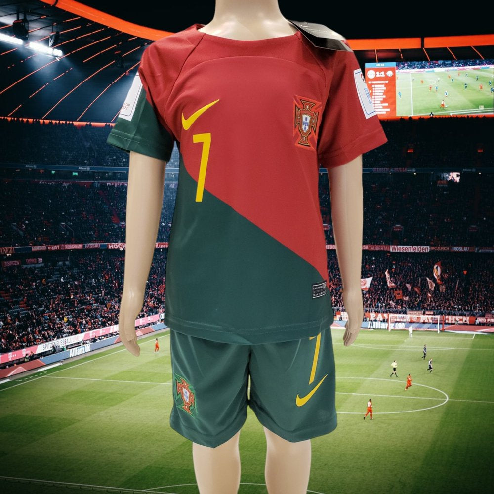 Kids | RONALDO #7 PORTUGAL  Futbol Sports Soccer Jersey T-Shirts & Shorts 00133