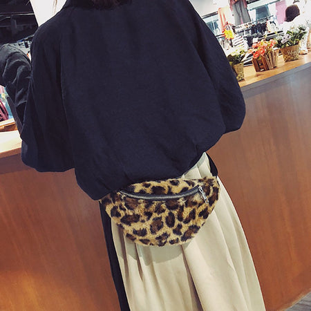 Waist Bag Fanny Pack Packs Small Leopard Travel Belt Crossbody Stash Winter Autumn Fall