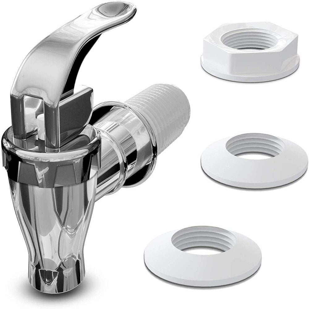 1 Pack Silver Beverage Dispenser Replacement Spigot, Push Style Spigot for Beverage