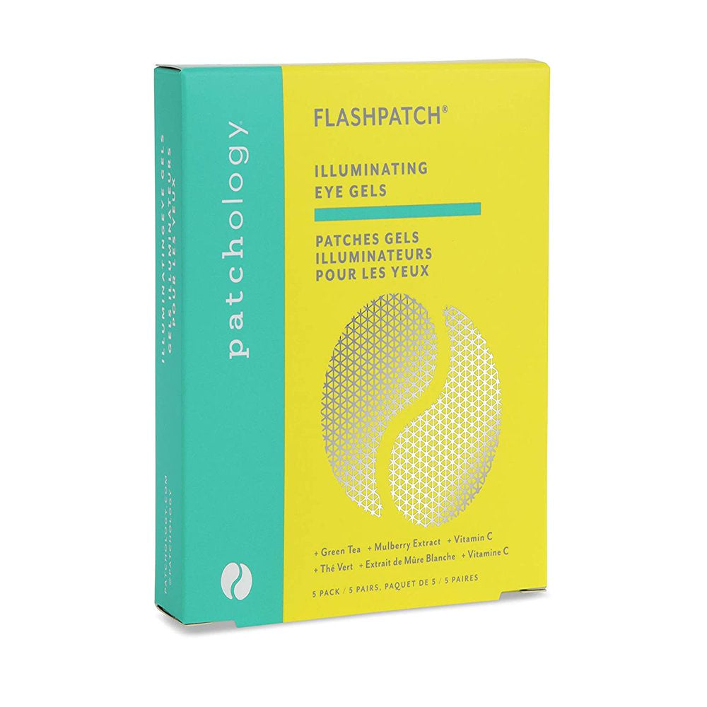 Flash Patch Illuminating under Eye Sheet Mask for Dark Circles with Vitamin C, 5Ct