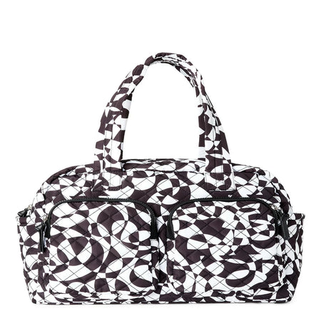 Women'S Double Pocket Weekender Black White Kaleidoscopic