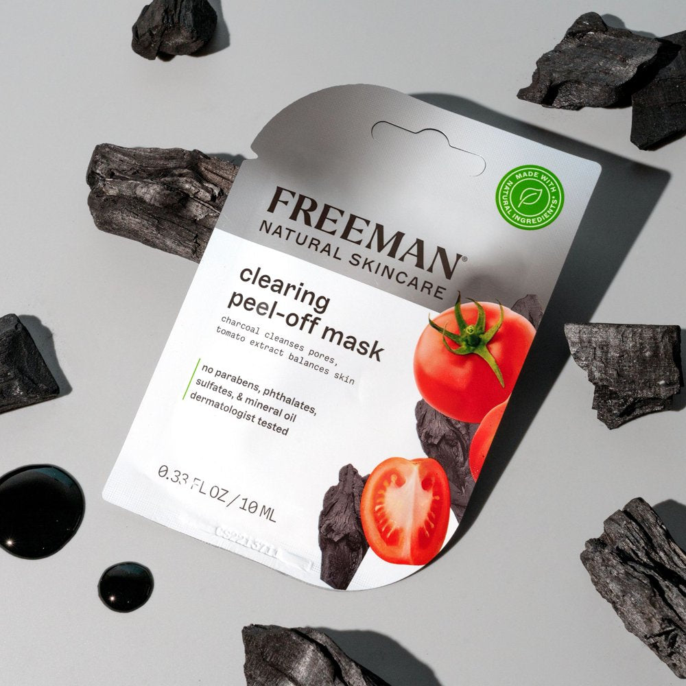 (4 Pack)  Natural Skincare Clearing Charcoal & Tomato Peel-Off Facial Mask