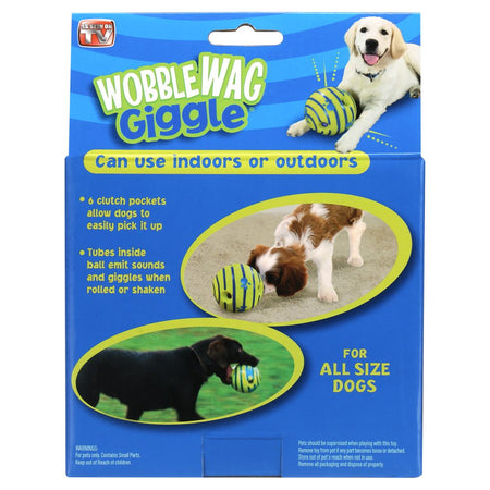 Wobble Wag Giggle Ball Dog Toy, Tear-Resistant, Green