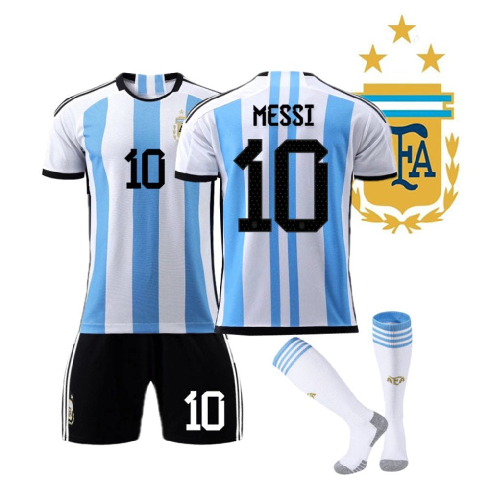 Argentina Messi Soccer Jerseys for Kids Boys & Girls Number #10 Printed Jersey Soccer Youth Practice Outfits Football Training Uniforms Pink Home 26